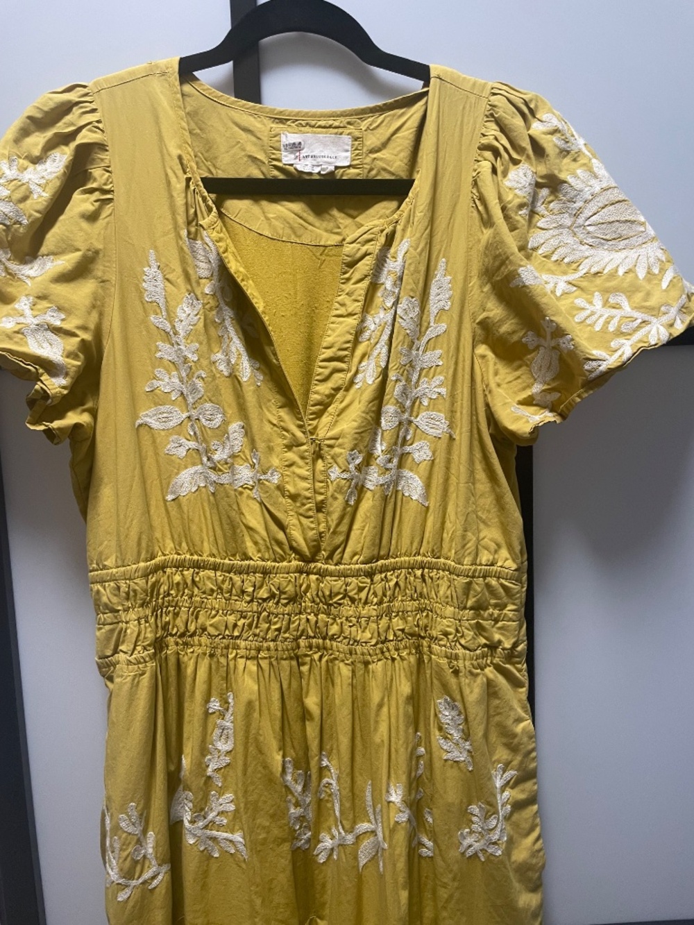 Anthropologie The Somerset Yellow Embroidered Maxi Dress - Picture 2 of 3